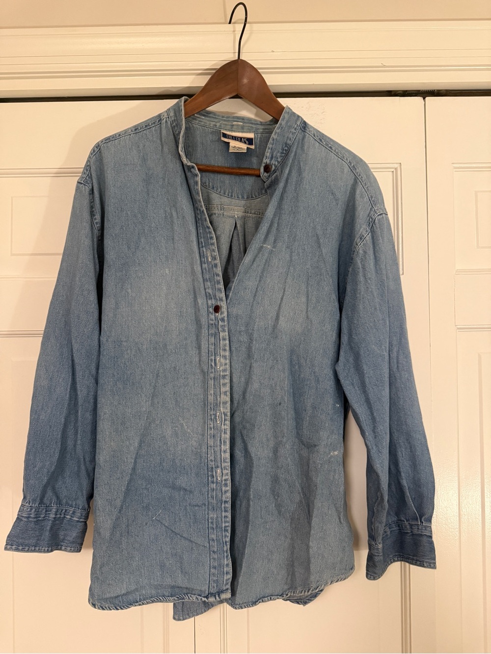 bill blass Light Blue Denim Button-Front Shirt